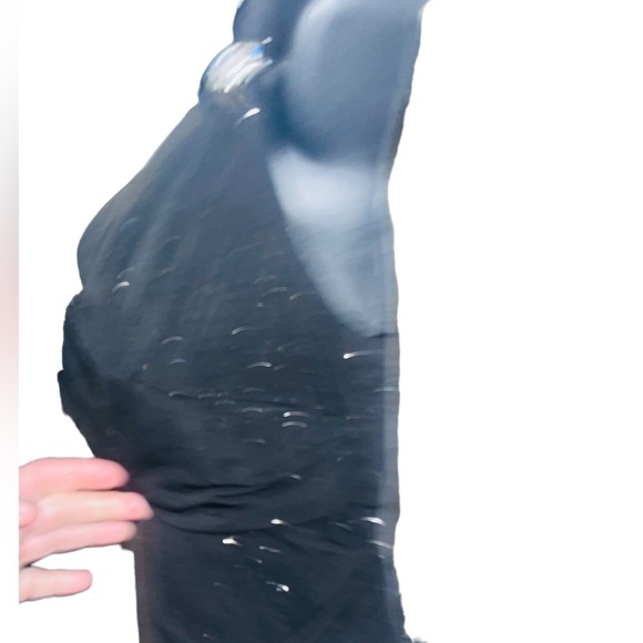 Beautiful 😍R&M Richards Empire Waist Black Sleeveless Sparkle Maxi Dress size 8 - Picture 6 of 15